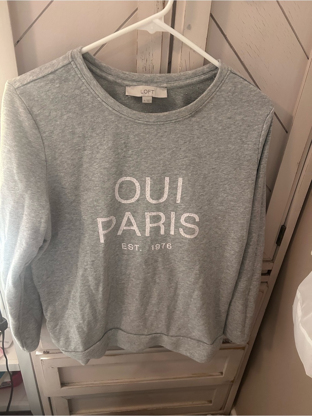 LOFT Gray 'OUI PARIS' Crewneck Sweatshirt